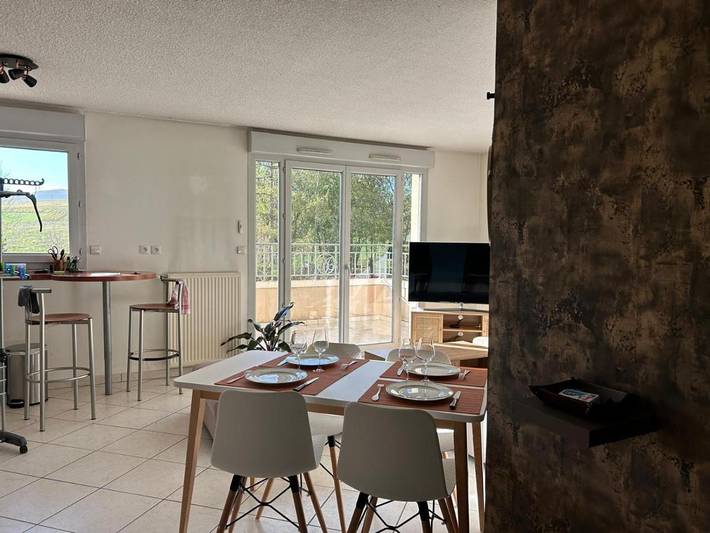 Gîte pour 4 personnes, avec terrasse et vue à Liergues