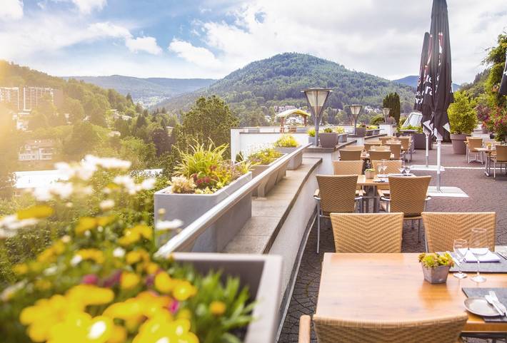Schwarzwald Panorama - Classic Waldblick Zimmer mit Spa Tasche, Wlan und Balkon oder Sonnenterrasse in Bad Herrenalb, Nordschwarzwald