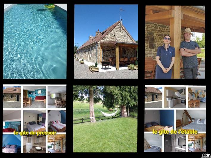Gîte pour 6 personnes, avec jardin ainsi que terrasse et piscine à Magny-le-Désert