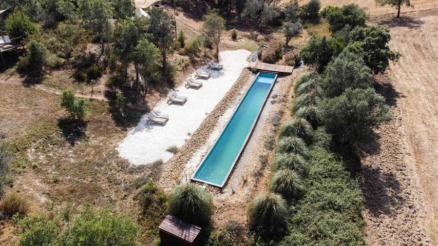 Camping para 4 personas, con Terraza además de Jardín y Piscina en Alentejo