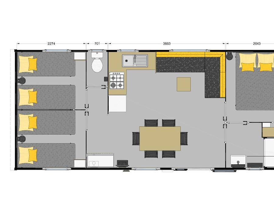 Camping Vert Gapeau - Mobilhome 6 personas - Mobil-home de 3 habitaciones climatizado Romarin (31m²) in Hyeres, Region de Toulon