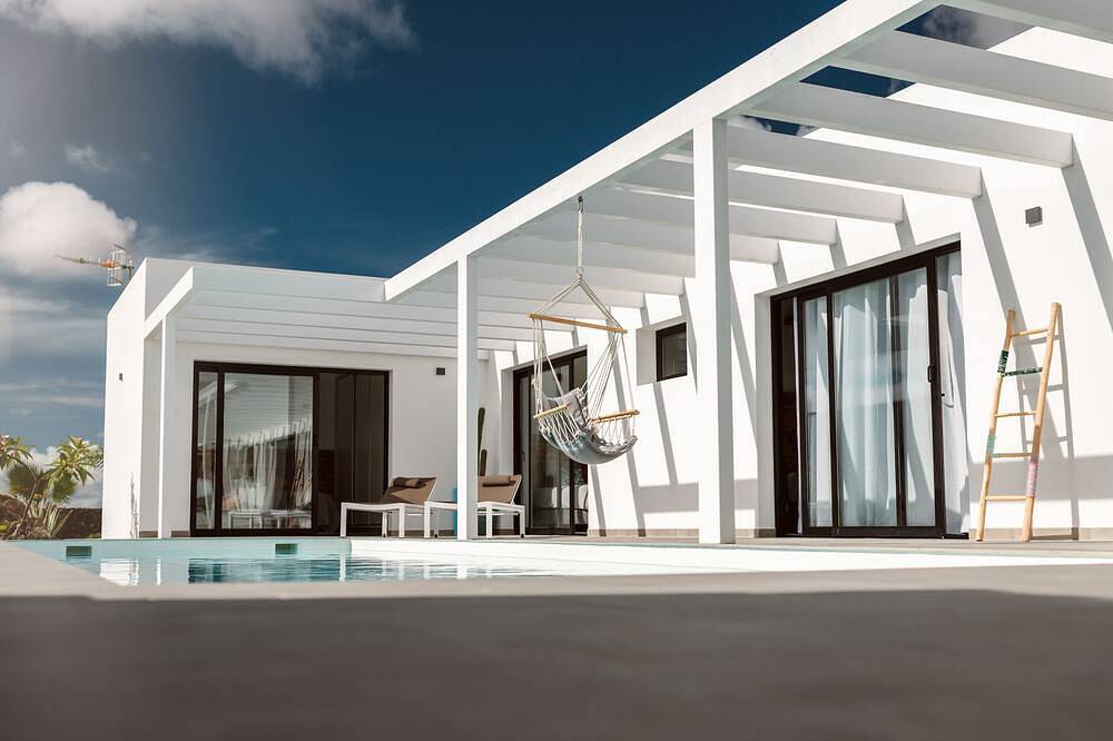 Villa nuovissima e moderna a Lajares (Fuerteventura) con piscina riscaldata in Lajares, La Oliva