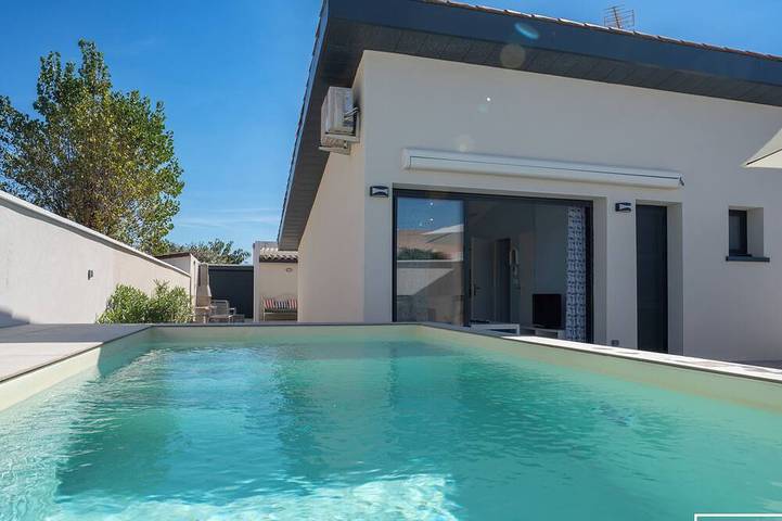Maison de vacances pour 10 personnes, avec jardin dans Plage de la Farinette