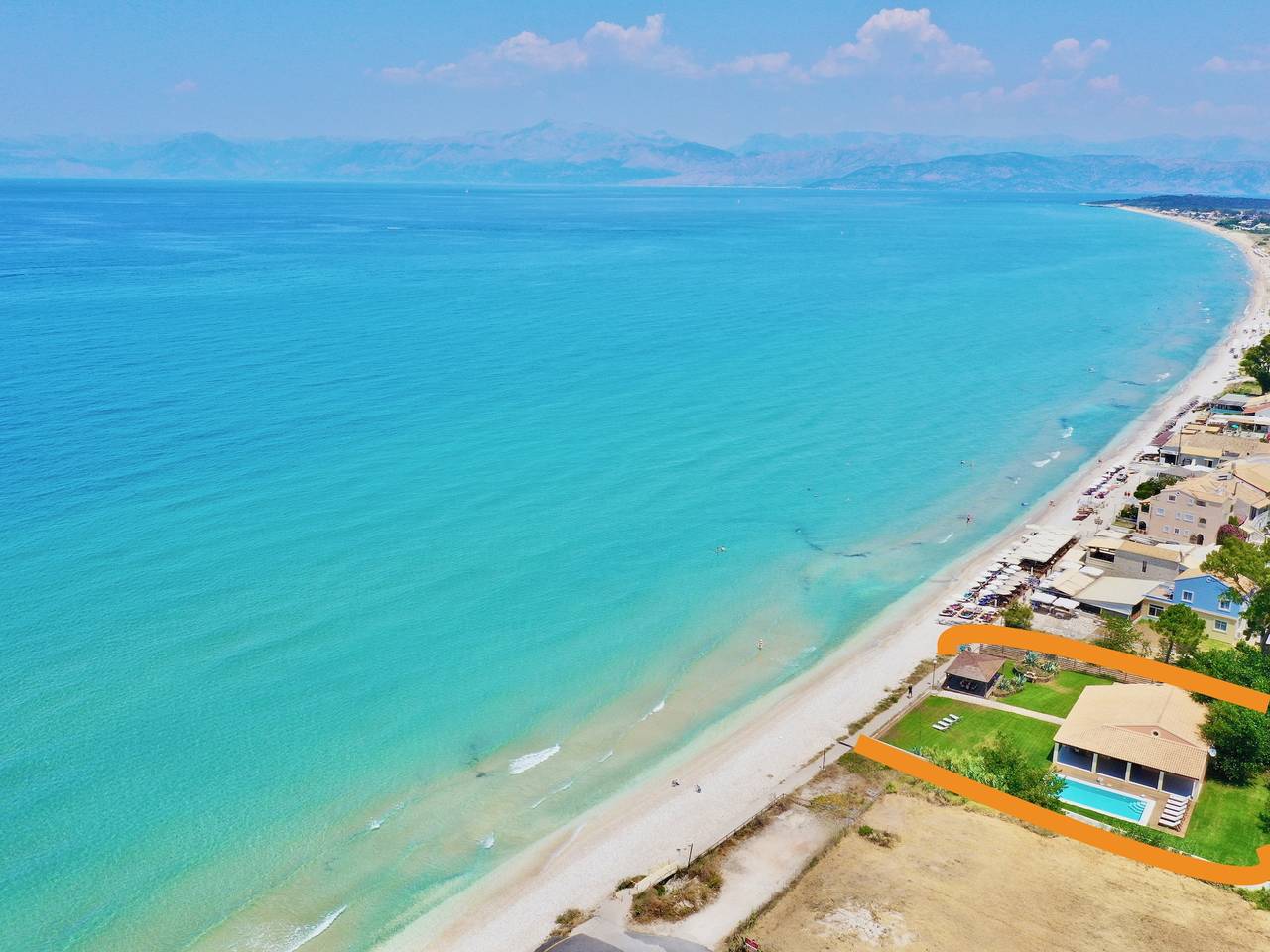 Beachfront Villa Calypso with private pool in Acharavi, Korfu