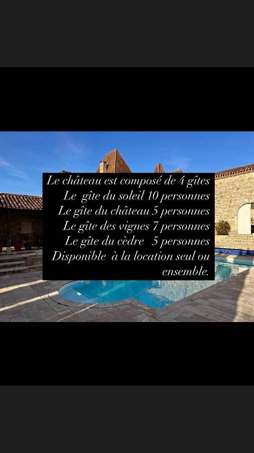 Gîte pour 28 personnes, avec Terrasse et Jardin ainsi que Piscine et Vue à Espiens