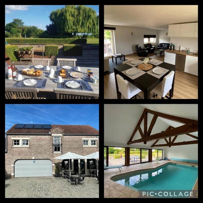 Location de vacances pour 2 personnes, avec Terrasse ainsi que Jardin et Piscine à Jodoigne