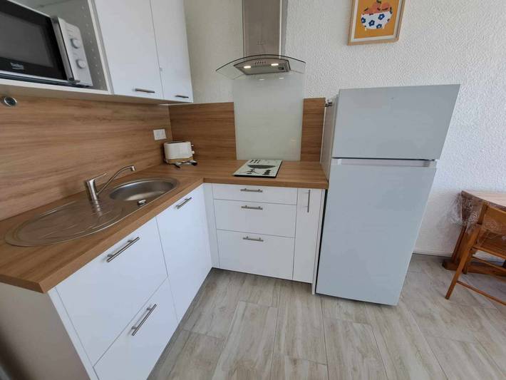 Entire studio, Beachfront Renovated Apartment with Private Parking and Terrace in Marseillan-Plage, Marseillan