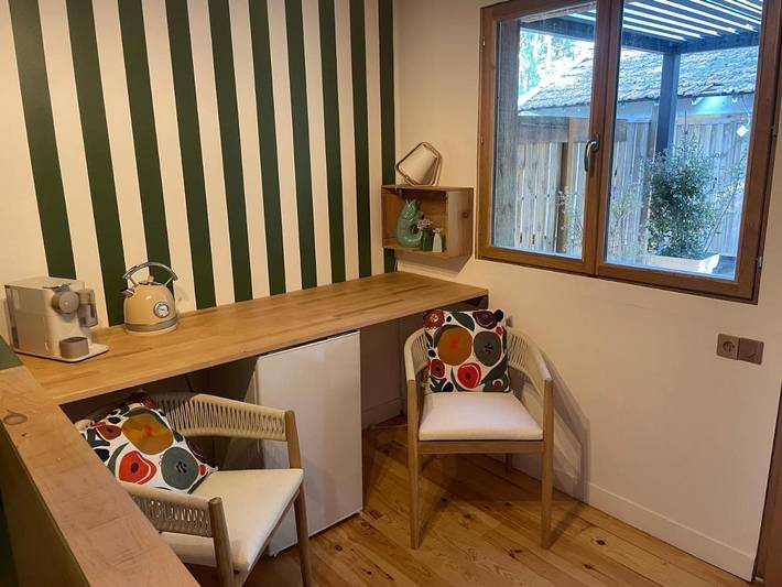 Maison d’hôte pour 2 personnes, avec Terrasse et Jardin ainsi que Piscine et Vue à Lacanau