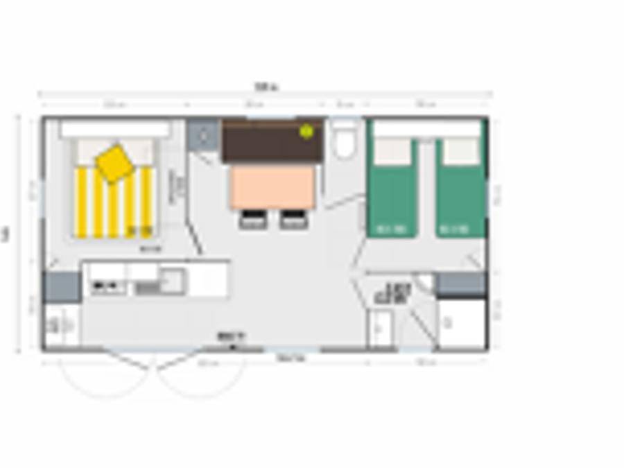 Camping Lou Rouchetou - Mobilhome 4 personnes - Confort plus climatisation 26m² Tv 2 Ch in Les Vans, Parc national des Cévennes