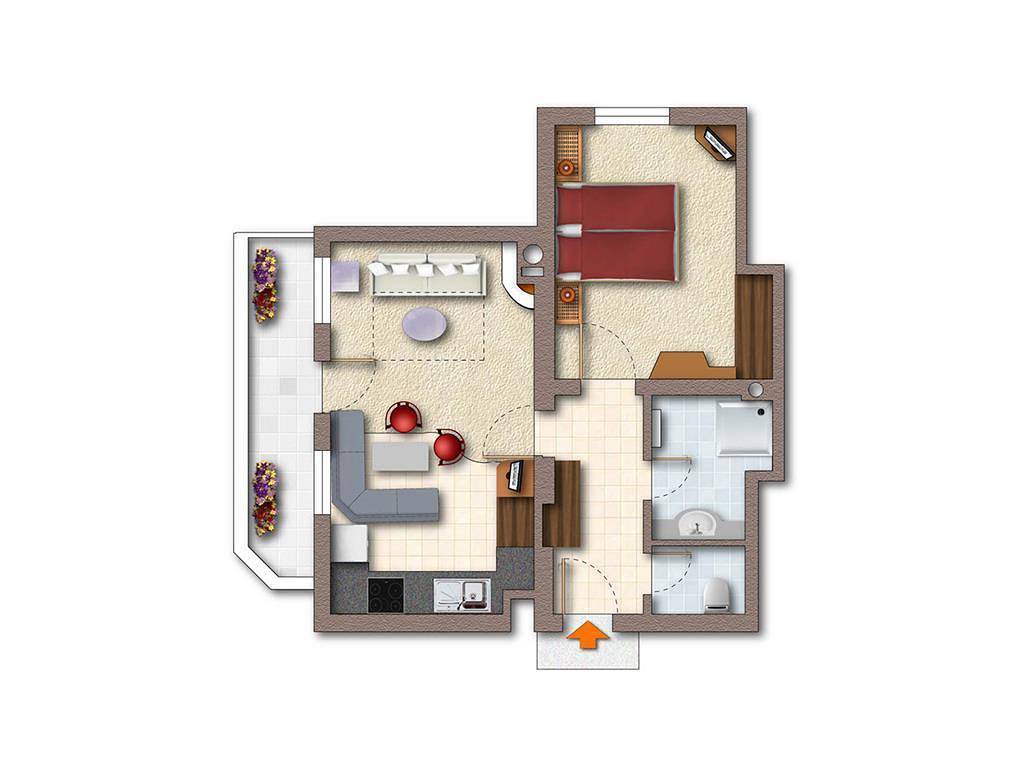 Ganze Ferienwohnung, 2-Zimmer Appartement 45m² in Gerlos, Zillertaler Alpen