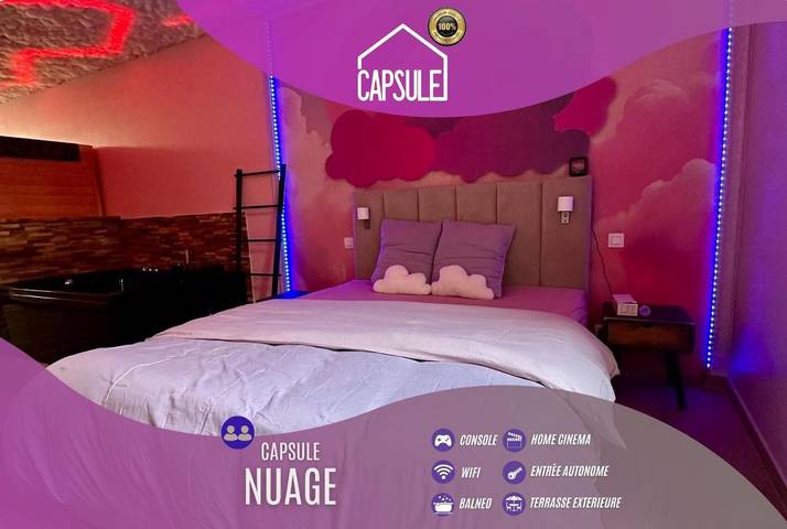 Appartement de vacances pour 2 personnes, avec jacuzzi ainsi que terrasse et sauna