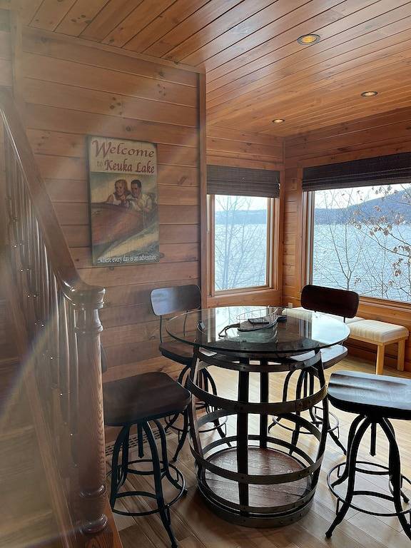 Keuka Lakefront Getaway with private beach and amazing waterfront views in Keuka Lake