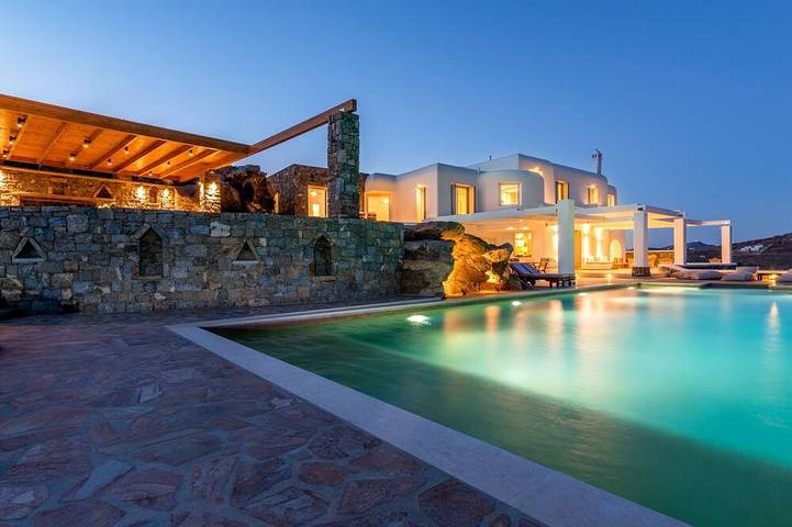 Maison de vacances pour 24 personnes, avec jardin et terrasse dans Mykonos