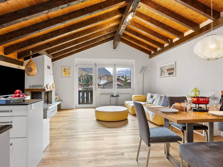 Gîte pour 4 personnes, avec jardin ainsi que balcon et vue à Grächen - 2