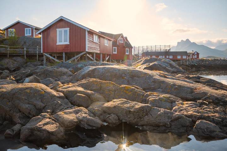 Ferienhaus für 6 Personen, mit Terrasse und Sauna sowie Ausblick in Vågan
