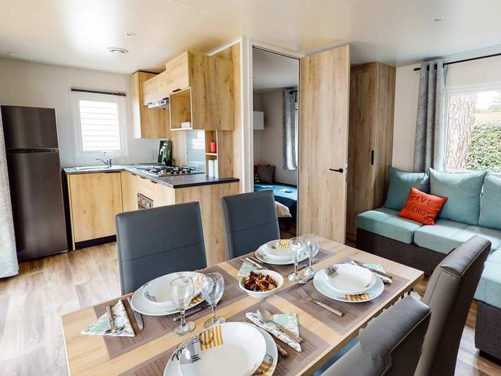 Camping Siblu Les Charmettes - Funpass inclus - Mobilheim 4 personen - Essentiel 2Sch 4P Signature ohne Klimaanlage in Les Mathes, Côte de Beauté