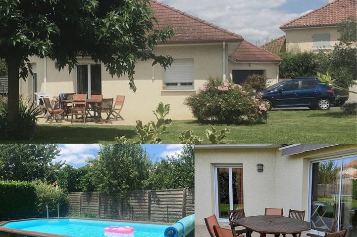 Location de vacances pour 7 personnes, avec jacuzzi ainsi que jardin et terrasse à Mazères-Lezons