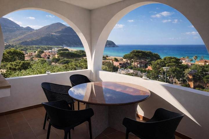 Ferienwohnung für 4 Personen, mit Balkon und Terrasse sowie Ausblick