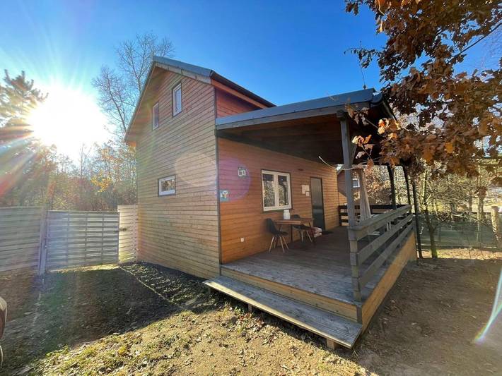 Resort dla 5 osób, z sauna i widok na jezioro oraz widok i ogród na Pomorze
