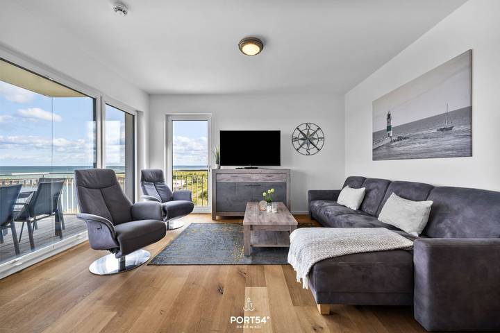 Ganze Wohnung, Seascape - 1. Reihe an der Ostsee, Balkon, Grill, Boxspringbetten, Dusche, Kamin in Olpenitz, Kappeln