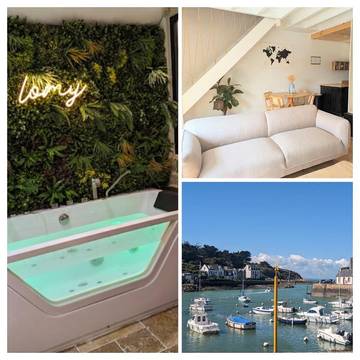 Gîte pour 5 personnes, avec sauna ainsi que jacuzzi et balcon dans Dahouët