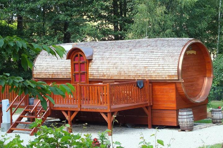 Camping pour 2 personnes, avec Terrasse ainsi que Jardin et Vue