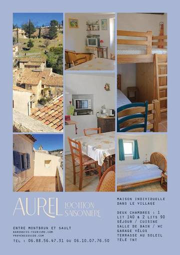 Gîte pour 4 personnes, avec terrasse et vue, animaux acceptés à Aurel