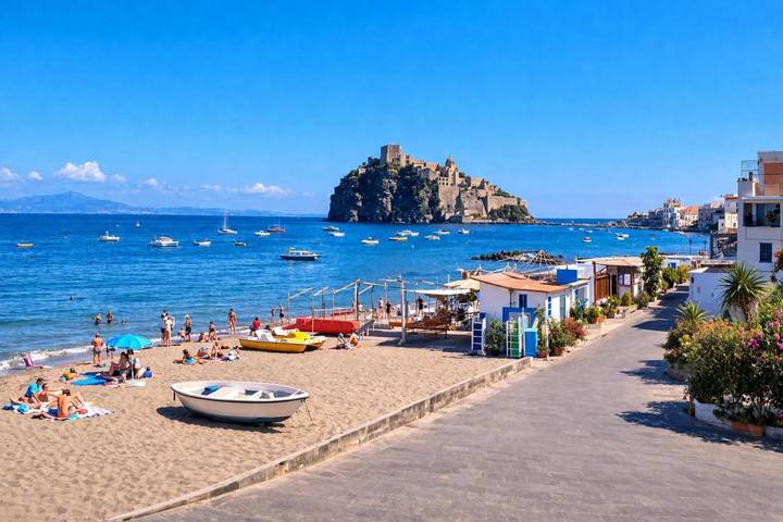 Gîte pour 4 personnes, avec vue et balcon dans Ischia Porto
