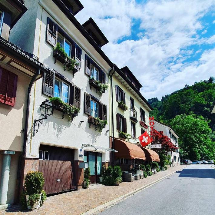 Hotel für 5 Personen, mit Balkon und Terrasse sowie Garten und Ausblick in Bad Ragaz