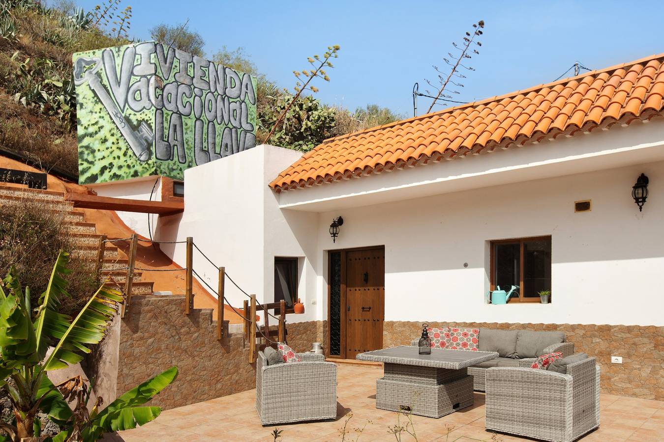 Casa de férias La Llave com vista para a montanha/mar, piscina, Wi-Fi, terraços e jardim in Lomitos de Correa, Valsequillo de Gran Canaria