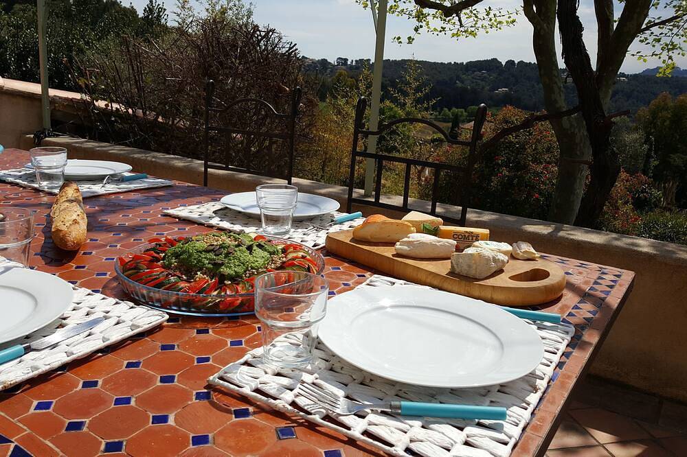Mas with view between vineyards and olive groves close to the sea (beach and port of Sanary) in Sanary-sur-Mer, Toulon region