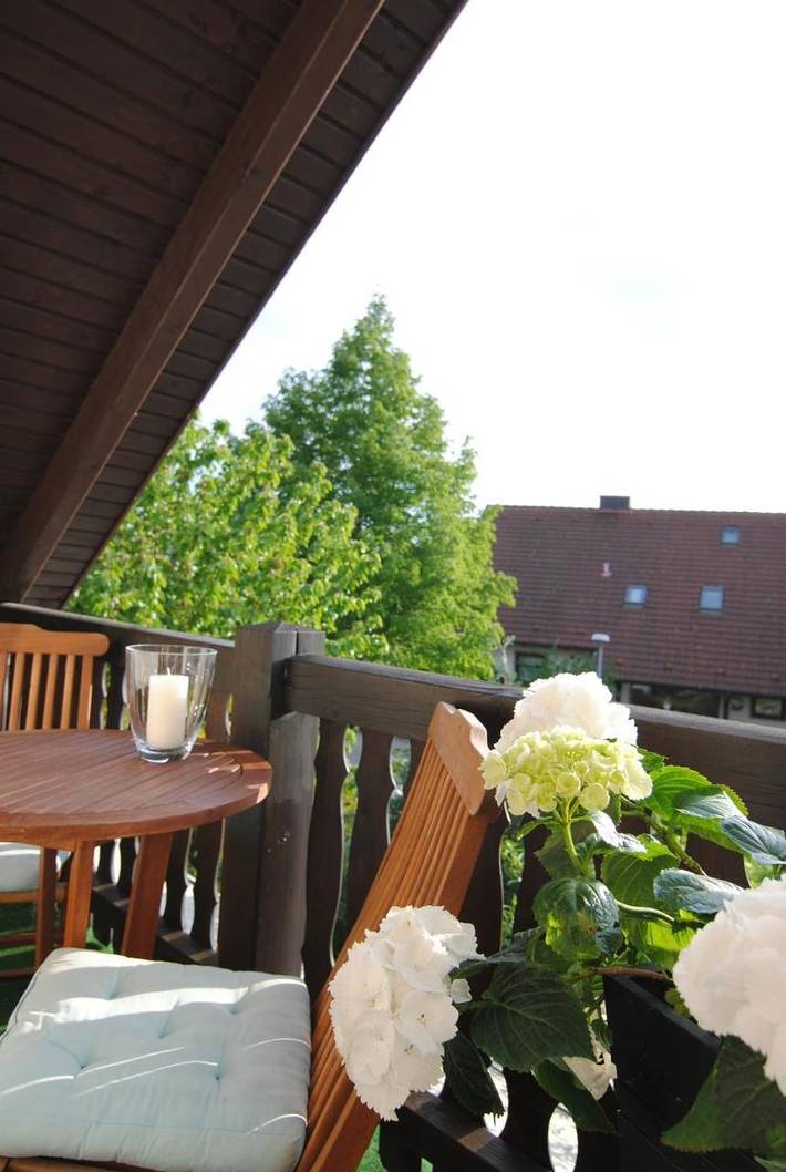Ferienwohnung für 3 Personen, mit Balkon und Terrasse sowie Ausblick in Bad Windsheim
