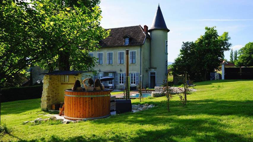 Maison de vacances pour 6 personnes, avec piscine ainsi que vue et jardin
