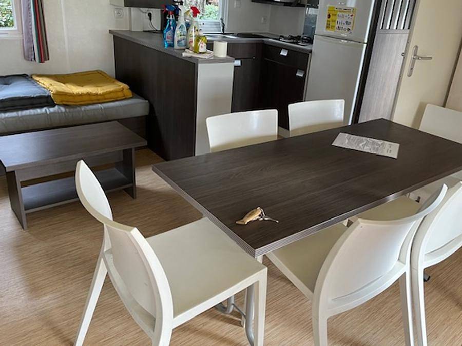 Camping Ushuaïa Villages L'estuaire - Mobilheim 6 personen - Mobilheim Confort plus - 33m² - 3 Schlafzimmer - überdachte Terrasse in Paimbœuf, Loire-Tal