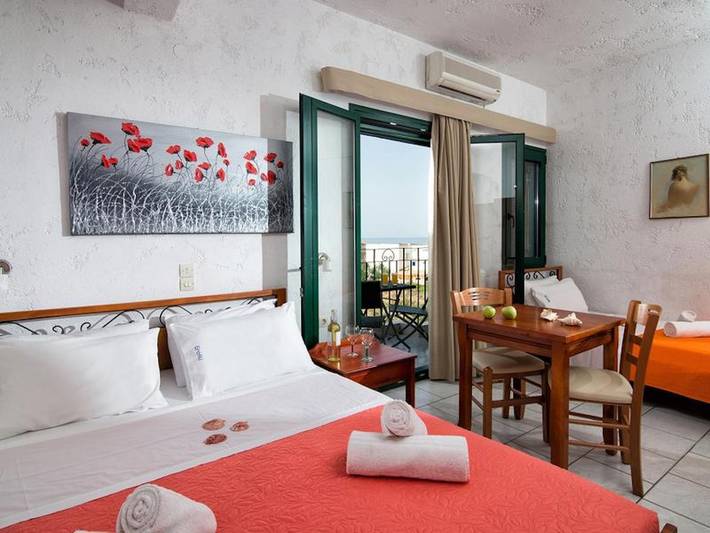 Vakantieappartement voor 3 personen, met uitzicht en uitzicht op zee in Chersonissos