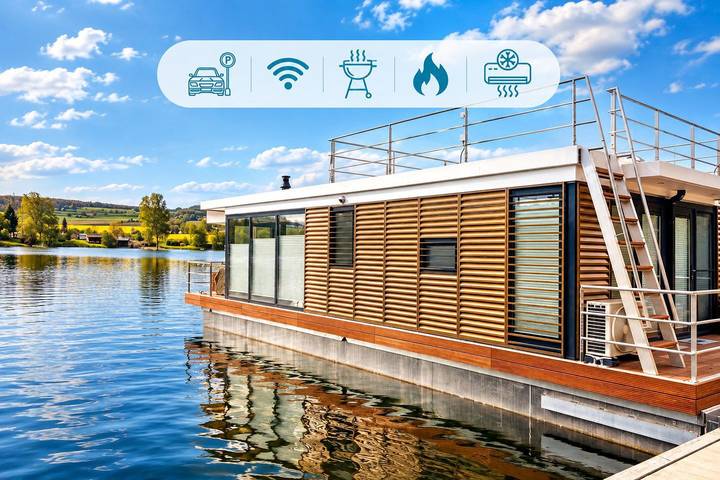 Ferienhaus für 5 Personen, mit Terrasse und Seeblick sowie Ausblick