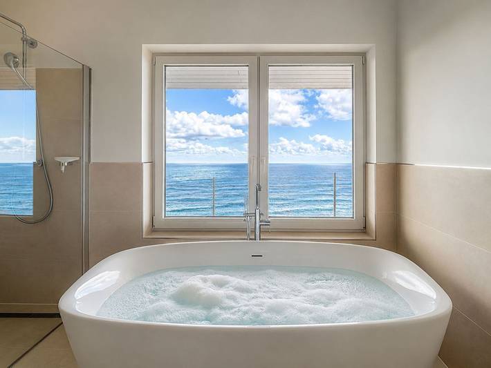 Ferienhaus mit meerblick für 6 Personen, mit Balkon und Terrasse sowie Sauna in Olpenitz - 3