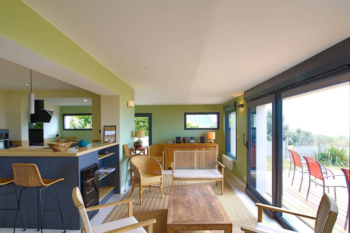 Villa « Front de mer - 8 personnes » avec vue sur la mer, terrasse  in Pirou, Région de Coutances