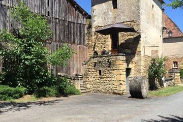 Location de vacances pour 3 personnes, avec balcon ainsi que piscine et jardin à Vézac