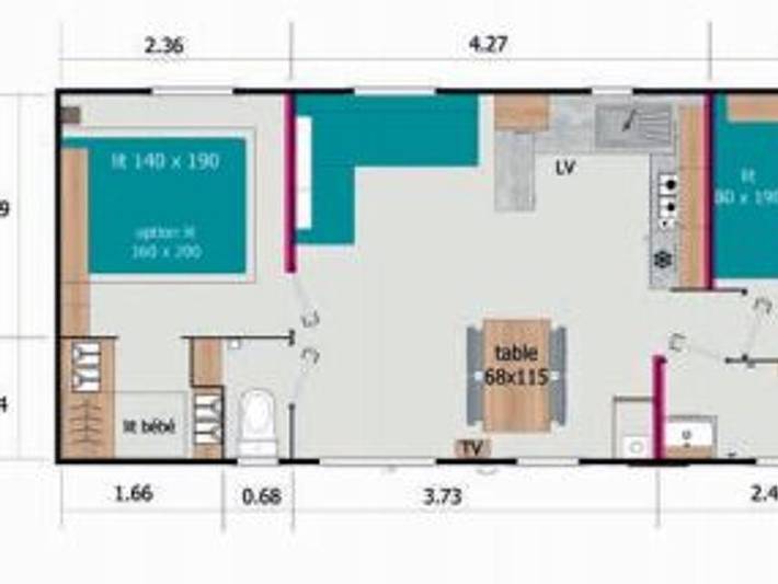 Mobil home pour 4 personnes, avec Bassin pour enfant et Piscine à Rue (homonymie) - 3