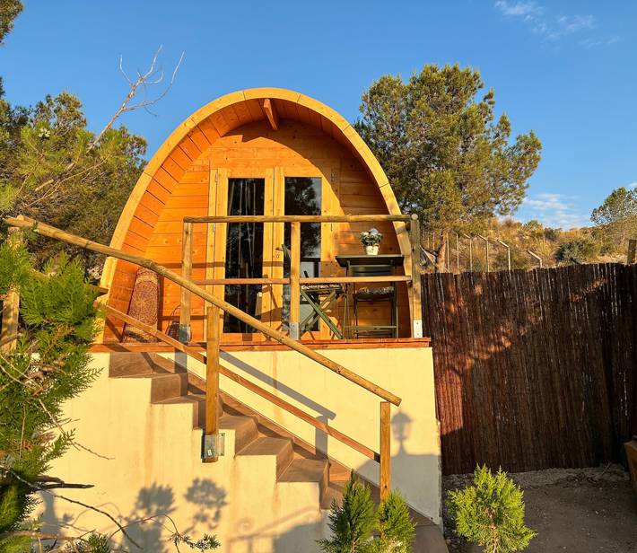 Cabaña de madera para 2 personas, con jardín, Se admiten mascotas en
