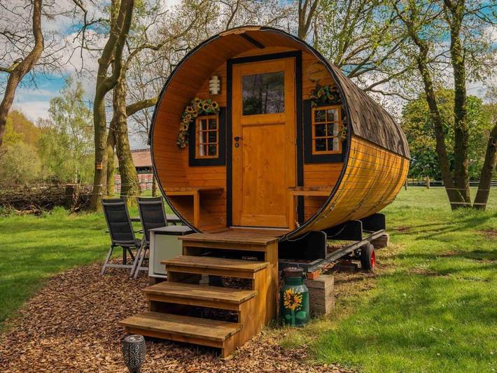 Ferienhaus für 4 Personen, mit Terrasse und Garten sowie Sauna