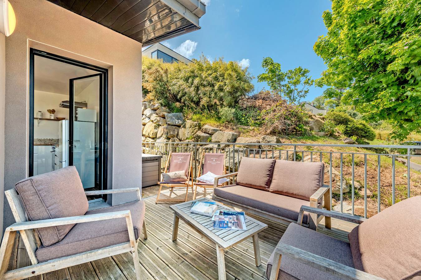 Ganze Wohnung, Ferienwohnung 'Les Terrasses De La Palud' mit Meerblick und privater Terrasse in Landéda, Brest und Umgebung