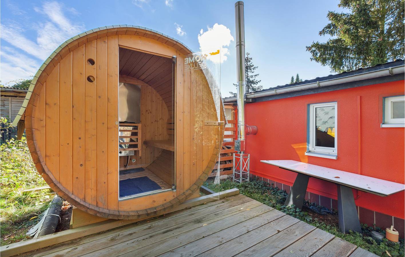 Gemütliche Seeblickwohnung mit Sauna & Terrasse, 1,5km nach Zadelsdorf in Bungalowdorf Zadelsdorf, Zeulenroda-Triebes