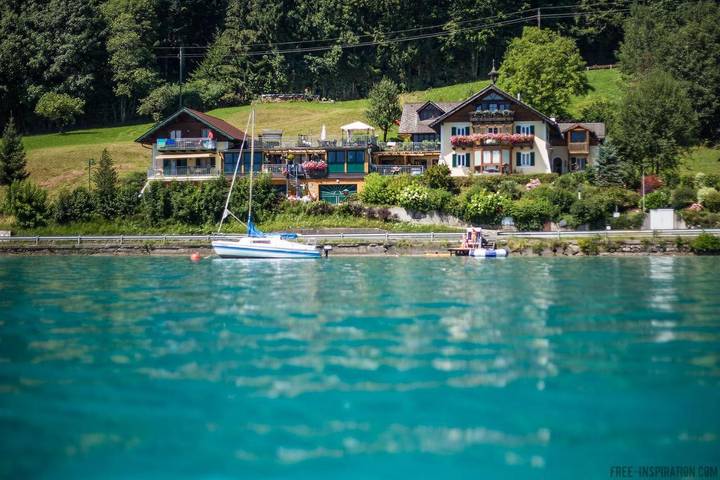 Ferienwohnung für 4 Personen, mit Seeblick und Balkon sowie Ausblick in Unterach am Attersee