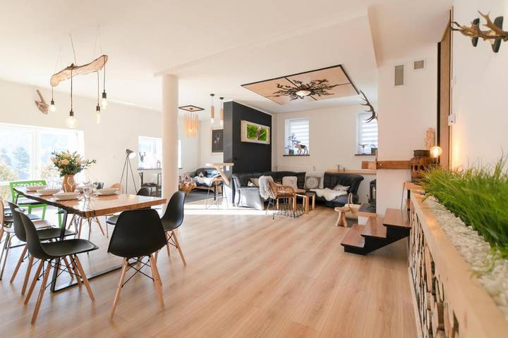 Dom dla 14 osób, z sauna i taras oraz widok i ogród w Szczyrk