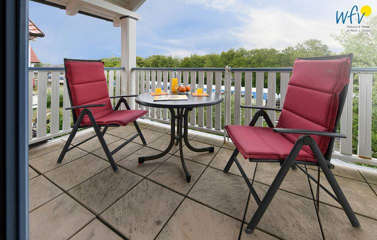 Ferienwohnung für 2 Personen, mit Ausblick und Balkon auf Wangerooge