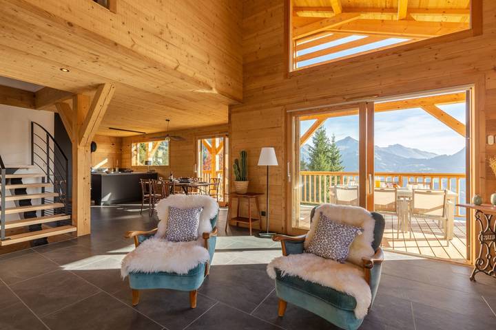 Gîte pour 15 personnes, avec Balcon ainsi que Terrasse et Jardin à Manigod - 3
