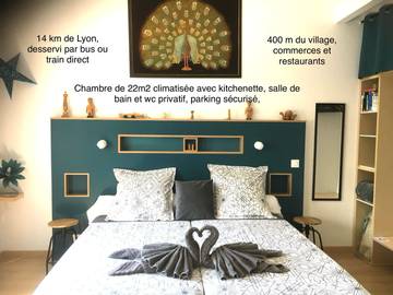 Chambre d’hôte pour 2 personnes, avec jardin dans Rhône