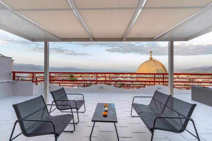 Appartement de vacances pour 3 personnes, avec Balcon ainsi que Terrasse et Vue